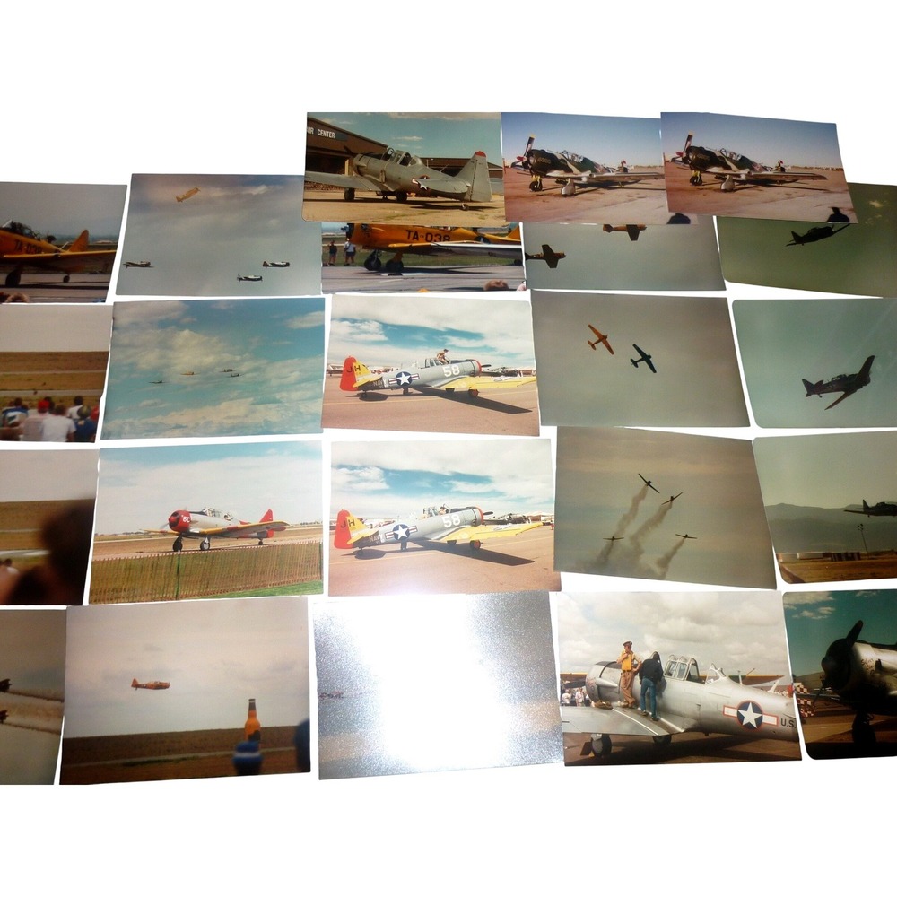 T-6 Texan Airplane Original Photo Lot 18â Warbird Airshow Galveston TX 1990s USA